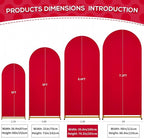 SoarDream Red Wedding Arch Backdrop Cover 6.6FT Spandex Fitted Red Wedding Arch Covers Round Top Chiara Arches Backdrop Cover Fabric for Birthday Balloon Party Decoration