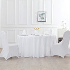60 inch Round Tablecloth Washable Polyester Table Cloth Decorative Table Cover for Wedding Party Dining Banquet（60 inch,White）