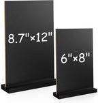 EHWINE Mini Chalkboard Easel Sign Set,4 Pack 6x8 Inch Wooden Boards with Acrylic Base and Liquid Chalk Markers, Reusable Double Sided Tabletop Display for Wedding, Restaurant, Party, Coffee Shop Decor