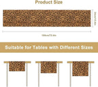 Leopard Print Table Runner Wildlife Vintage Cheetah Fur Spot Animal Skin Spots Pattern Table Cloth for Garden Farmhouse Wedding Party Vacation Dinner Home Decoration, 13x36 Inch