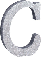 TONIFUL 8 Inch Silver Glitter Letter C Table Centerpiece A-Z Silver Birthday Party Decorations,Silver Alphabet C for Birthday,Chrismas,Graduation,Bridal Shower,Wedding,Anniversary Party Supplies