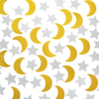 Glitter Confetti Star and Moon for Table Wedding Birthday Eid Party Decoration, 1.2 inch in Diameter(gold,silver,200pc)