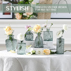 Mini Bud Vases As Wedding Centerpieces for Tables,Clear Bud Vases for Flowers,Small Flower Vases Suitable for Birthday Party,Anniversary,Wedding Reception,Baby Shower (Green, 24PCS)