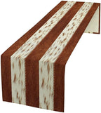 Cow Patchwork Print Table Runner, Brown Country Farm Animal Fur Skin Farm Safari Wildlife Pattern Table Runner for Dinner Dinning Home Kitchen Living Room Party Holidays Setting, 13x120 Inch