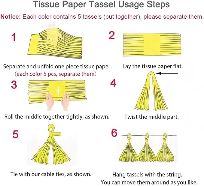 ZOOYOO Pink Shiny Tassel Garland Tissue Paper Tassel Banner,Table Decor,DIY Kits for Tassels Party Decoration,Pack of 20(Rose Gold, Peach, Light Pink, White)