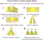 ZOOYOO Tassel Garland Tissue Paper Tassel Banner Table Decor, DIY Kits for Birthday Wedding Engagement,Witch Theme Party,Hawaiian Luau Tropical Party Decorations,Pack of 20 (Pink Green)