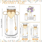 Vintage Glass Vases for Flowers, Set of 3 Mason Jar Vase Table Centerpieces for Farmhouse Room Decor, Wedding, Bridal Shower Bud Vase Set (Small)
