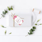Andaz Press 40-Pack Personalized Quinceañera Favor Tags with String, Pink Roses Custom Classic Thank You Gift Tags for Quince Años XV 15th Birthday Favor Gifts, Quinceanera Decorations