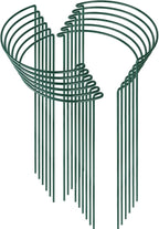 HiGift 12 Pack Plant Stakes for Indoor Plants, Metal Garden Peony Support Cages, Outdoor Plant Supports Ring Prop, Large Plant Stake for Hydrangea,Rose,Flower,Vine,Potted Plants (10" W x 24" H)