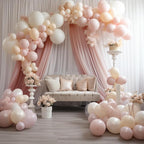 Wokceer Dusty Rose Wedding Arch Draping Fabric Backdrop 3 Panels 28.7" X 20FT Sheer Drapes Fabric for Wedding Arbor Ceremony Party