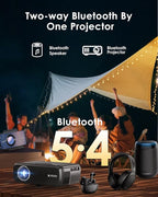 Portable Smart Projector Netflix Officially,AI Auto Focus&Keystone,1400ANSI 4K Support,WiFi6+2.4/5G WiFi,Two-way Bluetooth,Dolby Audio,HDR10,Android TV 11.0,Google Assistant,Home Theater Outdoor Movie