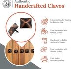 25 Pack 1.25" Square Head Iron Clavos Decorative Nails – Oil Rubbed Bronze – Handmade Rustic Square Fasteners for Farmhouse Shutters, Barn Doors, Shutters, Gates – Ornamental Wood Accent