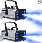 1200W RGB Fog Machine, 6 Colorful LED Lights for Smoke Machine Indoor/Outdoor Use, Perfect for Parties, Weddings, and Stage Effects 2PC
