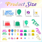 1500 Pcs Happy Birthday Glitter Confetti, Rainbow Foil Confetti Ready Decorations, Party Table Multicolor Cake Glitter Balloons For Birthday Party, Baby Shower Crafting