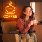 Coffee Neon Sign for Wall Decor, Dimmable USB Powered Bright Led Signs for Business Acrylic LED Neon Coffee Light up Sign for Shop Station Art Decor Party Decorations (15.7 * 12.8inches)