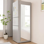 63"x20" Magnetic Mirror Lightweight Full-Length Mirror | Strong Adhesion, Easy Installation | Suitable for Refrigerators, Glass Walls, Wooden Doors, and More | 2.8LBS Ultra-Strong Support, White