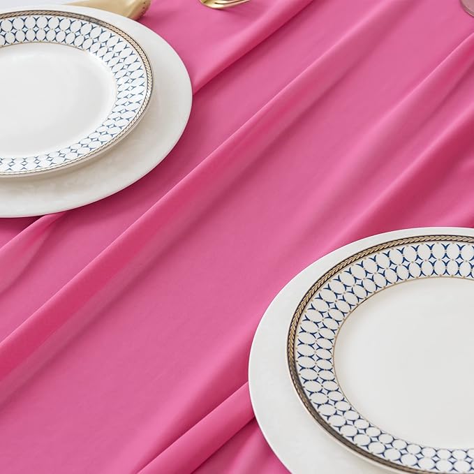 12Pack 9ft Chiffon Table Runner 14x108 Inch Sheer Romantic Table Runner for Wedding Birthday Party Bridal Shower Outdoor Decoration-Fuchsia
