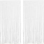 White Foil Fringe Curtain 3.3×8.3FT 2 Packs, Metallic Tinsel Curtains Party Streamers for Birthday Graduation Baby Shower Decoration (2pcs,3.3FT×8.3FT, White)