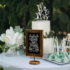 MyGift Set of 2, 12 Inch Chalkboard Sign with Burnt Wood Rectangular Frame and Round Base, Rustic Wedding Table Place Card Signage, Small Kitchen Countertop Memo Board