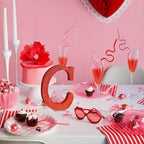 TONIFUL 8 Inch Red Glitter Letter C Table Centerpiece A-Z Red Birthday Party Decorations,Red Alphabet C for Birthday,Chrismas,Graduation,Bridal Shower,Wedding,Anniversary Party Supplies