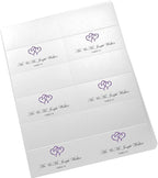 Linked Hearts Printable Place Cards, Purple (Choose Color), Set of 60 (10 Sheets), Laser & Inkjet Printers - Wedding, Party, Dinner, and Special Events - Made in the USA