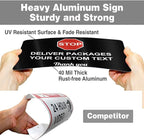Custom Package Delivery Signs Outdoor - 12 x 8 Personalized Aluminum Rust-Proof Metal Signs Warning Caution Safety Stop Signs for Home Business (STOP SIGNS)