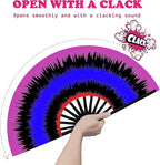 Boots on The Ground Fan, Large Folding Hand Fan for Women and Men, Popping Fans for Line Dancing for Raves, EDM, Dance Party, and Home Decoration