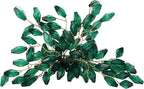 Napkin Rings Set of 6 for Dining Table Decoration Parties Everyday Metal Napkin Holder Leaf Dark Green (Pack of 6)
