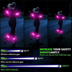 LED Armband for Running(2 Pack),Light Up Arm Bands for Night Walking Running,Rechargeable Lights for Runners,High Visibility Reflective Running Gear Adjustable Light Up Wristbands
