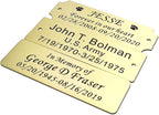 3" W x 1" H Personalized Custom Engraved Brushed Gold Solid Brass Plate Frame Name Label Art Tag for Frames with Adhesive Backing or Screws (Brass)