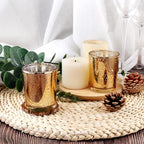Gold Mercury Glass Tea Light Holders Set of 36 - Elegant Votive Candle Holders for Weddings, Showers and Home Decor - Perfect for Table Centerpieces and Parties (Glass, Gold)