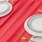 6Pack 9ft Chiffon Table Runner 14x108 Inch Sheer Romantic Table Runner for Wedding Birthday Party Bridal Shower Outdoor Decoration-Red