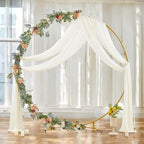MDS Halloween Chiffon Draping Fabric - 2 Panel, 30" Wide x 40ft Long - Sheer Spooky Arbor & Canopy Drapery for Haunted House Backdrops, Party Ceilings, DIY Costumes & Themed Events - Ivory