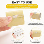 Polymer Material Reusable Napkin Band, Glue-Free Tear-Proof Water Resistant Oil-Proof Napkin Bands Set of 100(Front Gold Color and Back Silver), 6 Adjustable Sizes Napkin Rings