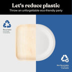 Disposable Palm Leaf Plates - Eco-Friendly Alternative to Bamboo Plates and Plastic Plates - Heavy-Duty Compostable & Biodegradable Party Plates - Microwave and Oven Safe Dinnerware - 10" Set of 50