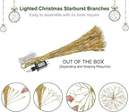 Christmas led Sparkle Ball Hanging Outdoor décorations -Haning Twig Ball,Snowflake Ornament Lights Indoor Outdoor Festive Holiday Décor 24Inch (Warm White)