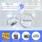 50 Pack Blue Fairy Lights 7Ft 20 LED Twinkle String Lights 3 Modes Battery Operated Waterproof Firefly Starry for Mason Jar Party Wedding Christmas Valentines Day Table Centerpieces
