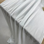 Luxurious Velvet Table Runner, 10ft Wedding Reception Decorations, 20x120inch Soft Velvet Fabric, Table Linen Overlay, Wedding Table Runners (White, 20X120inch)