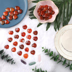 Gerrii 50 Pcs Heart Healing Stone Bulk Quartz Heart Inspirational Stones Gift for Women Love Pocket Polished Natural Energy Balancing Meditation 0.8 Inch(Red Carnelian Agate)