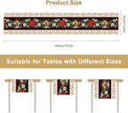 Christmas Table Runner, Xmas Holiday Seasonal Winter Table Cloth Kitchen Dining Table Decoration for Home Party Decor 13x70 Inch