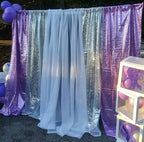 4Pcs 2Ft x 8Ft Sequin Backdrop Curtain, Glitter Photography Background, Sequence Xmas Thanksgiving Backdrop (Lavender, 4 pcs-2ftx8ft)