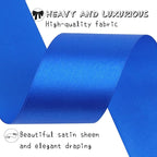 Blue Solid Satin Ribbon 1-1/2 Inch 50 Yards Solid Polyester Fabric Ribbon for Gift Wrapping Wedding Christmas Baby Shower Birthday Party Decoration Handmade Immortal Flower Craft