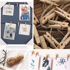 1.4 Inch Mini Clothes Pins for Photo, 130 Pcs Small Clothes Pins, Wooden Clothespins for Baby Shower, Party, Crafts DIY Project