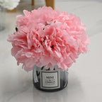 LADADA Artificial Peony and Glass vase Decoration, Used for Dining Table, Kitchen Decoration(Light Purple)