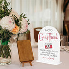 Wedding Photo Guest Book Sign Acrylic Arch Wedding Bridal Shower Baby Shower Welcome Table Signs for Ceremony and Reception Decor 7 x 5 Inches