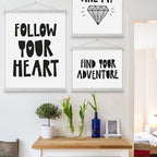 Magnetic Poster Hanger, 22x34 22x28 22x14 Poster Frame Wood Wooden Magnet Print Posters Dowel Scroll Hanger Hangers Hanging Kit for Walls Map Canvas Artwork (Grey, 22")