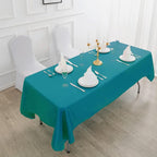 Rectangle Tablecloth 60x102 inch Washable Polyester Fabric Table Cloth for Wedding Party Dining Banquet Decoration（60x102, Caribbean Blue）