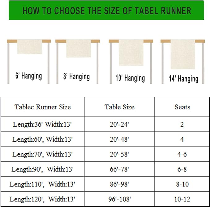 Vintage Bird Flower Table Runner Seasonal Spring Summer Garden Plants Farmhouse Country Kitchen Dining Table Decoration for Home Party Holiday 13"x90"