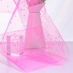 Glitter Tulle Rolls, 6' by 50 Yards (150FT) Sequin Tulle Netting Fabric for Tutu Skirts Sewing Birthday Wedding Party Decoration (Dark Pink)