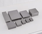 TheDisplayGuys - 25-Pack #53 Kraft Paper Cardboard Gift Boxes/Jewelry Cases w. Cotton Padding & Lid - Pearl Grey - (5.4" x 3.9" x 1.0")